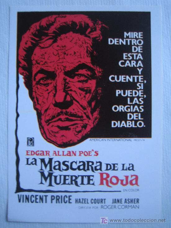Cinema: La mascara de la muerte roja - Folleto reproduccion - vincent price