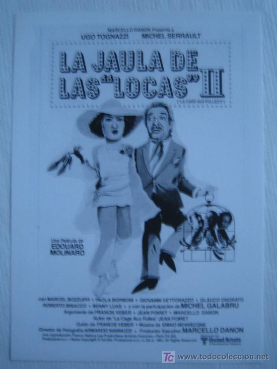 Cinema: La jaula de las locas II - folleto reproduccion - ugo tognazzi michel serrault
