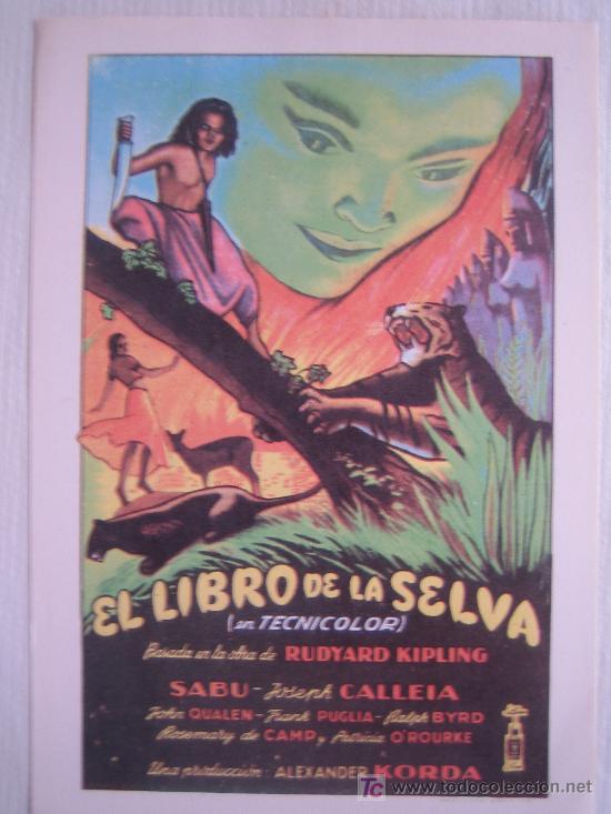 Cine: El libro de la selva - Folleto reproduccion - sabu