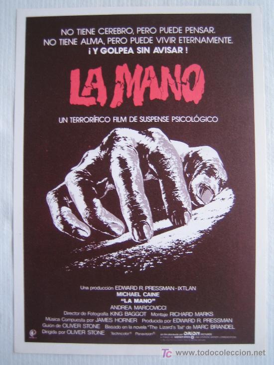 Cinema: La mano - Folleto reproduccion