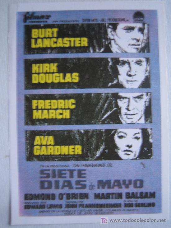 Cine: Siete dias de mayo - folleto reproduccion - burt lancaster ava gardner kirk douglas