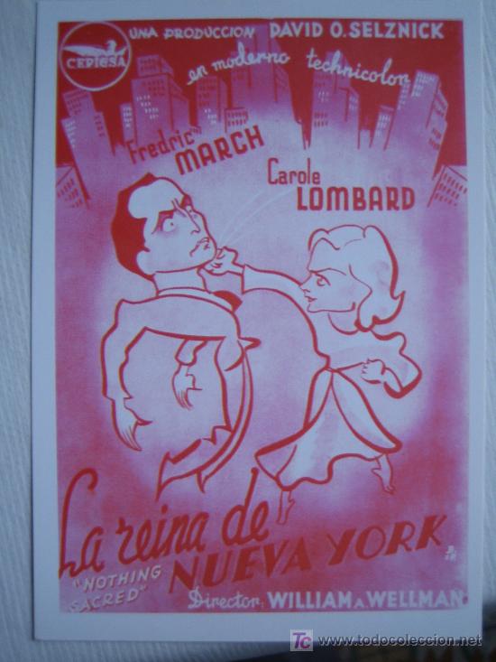 Kino: La reina de Nueva York - Folleto reproduccion - carole lombard