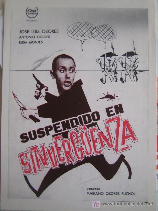 Kino: Suspendido en sinverguenza- Cine espa&ntilde;ol - Folleto reproduccion