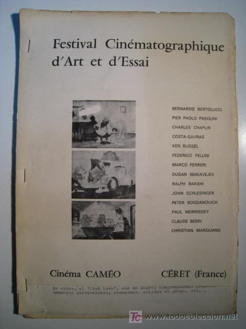 Cinema: PROGRAMA FESTIVAL DE CINE ART I ESSAI - CERET - Abril 1973