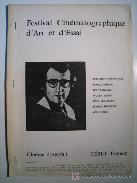 Cinema: PROGRAMA FESTIVAL DE CINE ART I ESSAI - CERET - Septiembre 1972