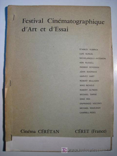 Cinema: PROGRAMA FESTIVAL DE CINE ART I ESSAI - CERET - Abril 1973