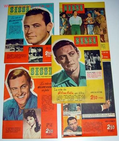 Cinema: REPORTAJE COMPLETO SOBRE WILLIAM HOLDEN,   SU VIDA Y SUS PELICULAS EN 5 REVISTAS SISSI - muy buen es
