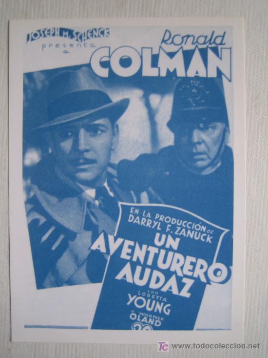 Kino: Un aventurero audaz - folleto reproduccion