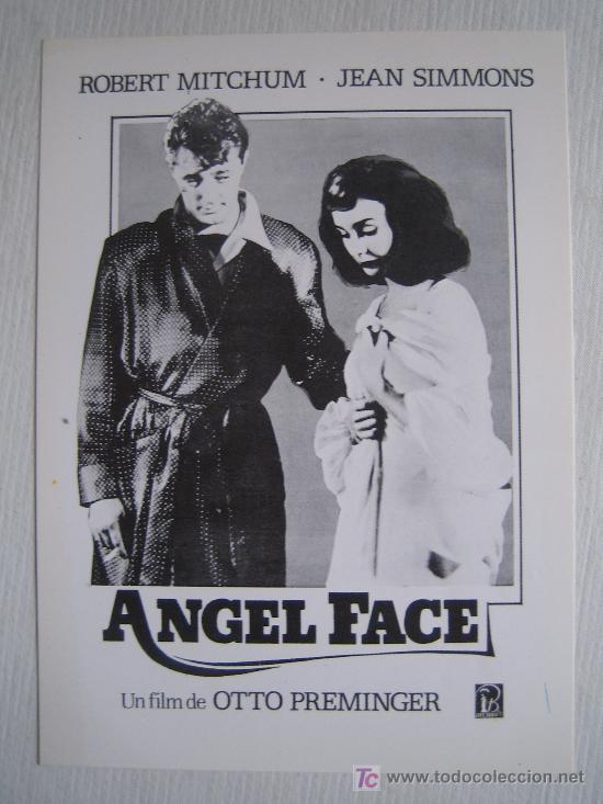 Cine: Angel face - cara de angel - folleto reproduccion - robert mitchum jean simmons
