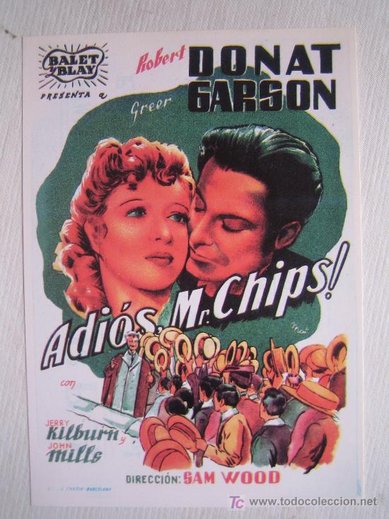 Kino: Adios mr chips - folleto reproduccion - greer garson