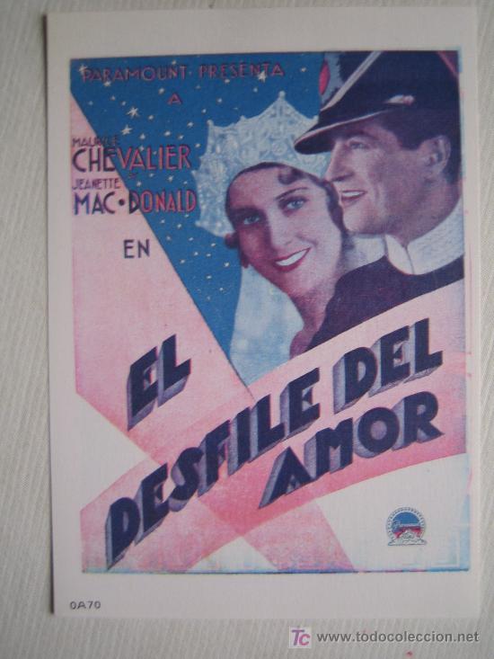 Kino: El desfile del amor - folleto reproduccion - maurice chevalier jeanette mac donald paramount