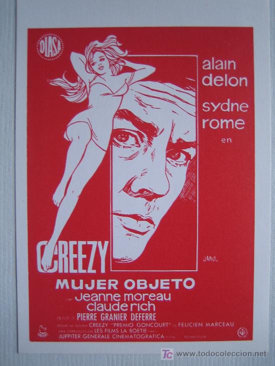 Kino: Creezy - mujer objeto - alain delon - folleto reproduccion