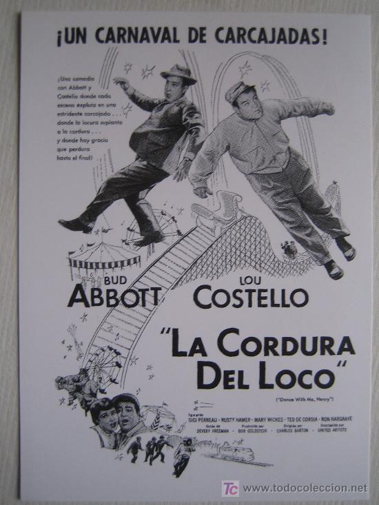 Kino: La cordura del loco - abbott y costello - folleto reproduccion