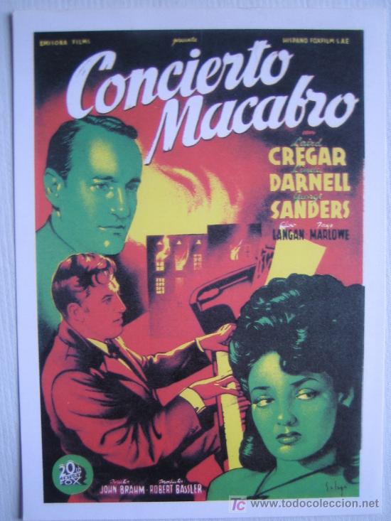 Cine: Concierto macabro - soligo - folleto reproduccion