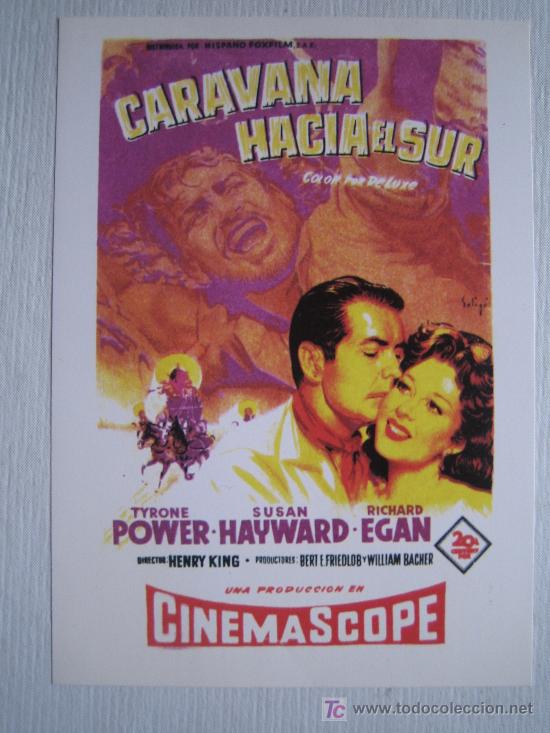 Cine: Caravana hacia el sur - western - soligo  - folleto reproduccion