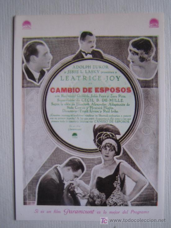 Cinema: Cambio de esposos - folleto reproduccion