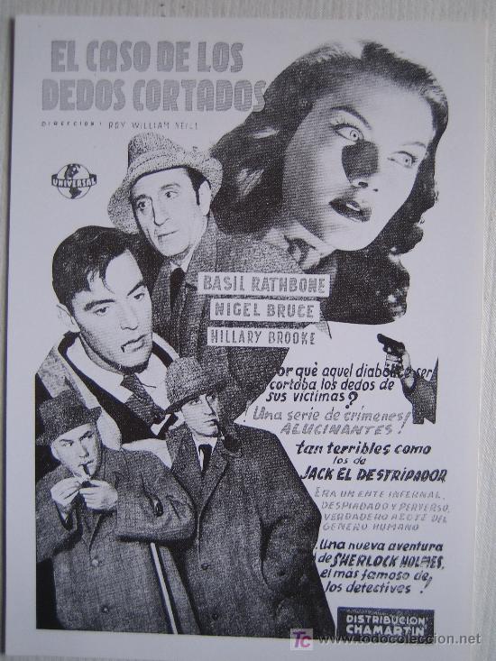 Cinema: El caso de los dedos cortados - folleto reproduccion