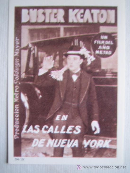 Cinema: Las calles de nueva york - buster keaton - folleto reproduccion