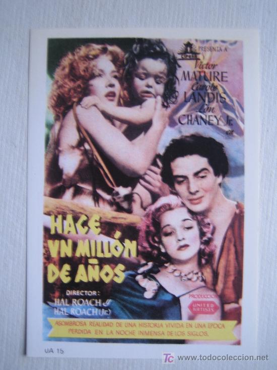 Cinema: Hace un millon de a&ntilde;os  - folleto reproduccion