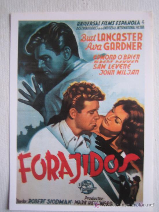 Cinema: Forajidos - folleto reproduccion - burt lancaster