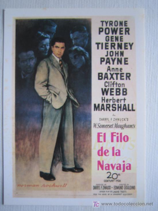 Cinema: El filo de la navaja - folleto reproduccion - tyrone power gene tierney clifton webb anne baxter