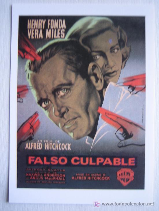 Cinema: Falso culpable - hitchcock - folleto reproduccion