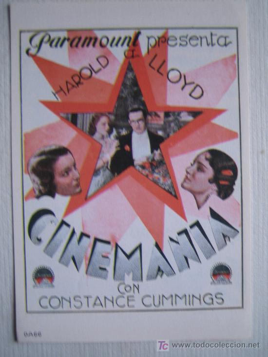 Cinema: Cinemania - harold lloyd - folleto reproduccion