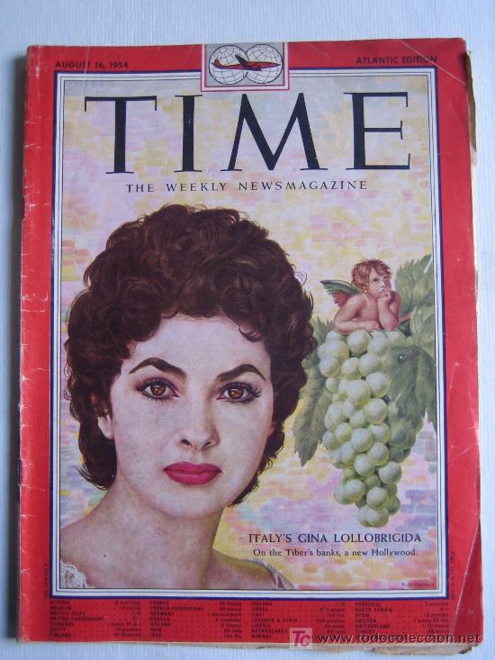 Cinema: Revista Time americana N&ordm; 64 - portada Gina lollobrigida