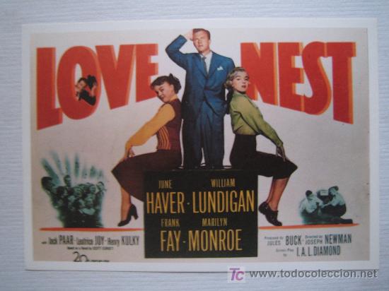 Cine: Love nest - folleto reproduccion - marilyn monroe june haver