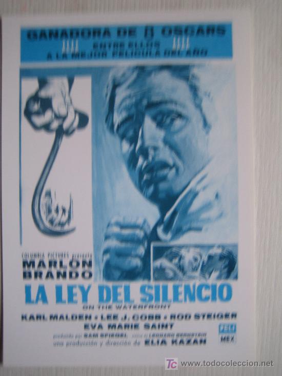 Cinema: La ley del silencio - brando eva marie saint - folleto reproduccion