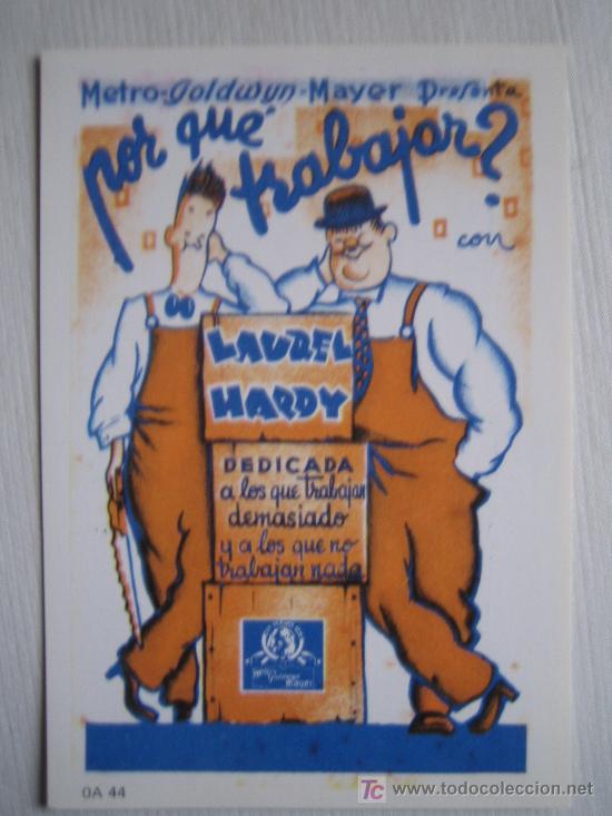Cinema: Por que trabajar - laurel y hardy  - folleto reproduccion