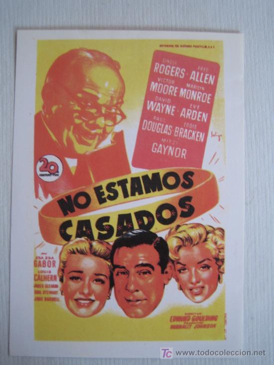 Cine: No estamos casados - soligo - folleto reproduccion - marilyn monroe ginger rogers