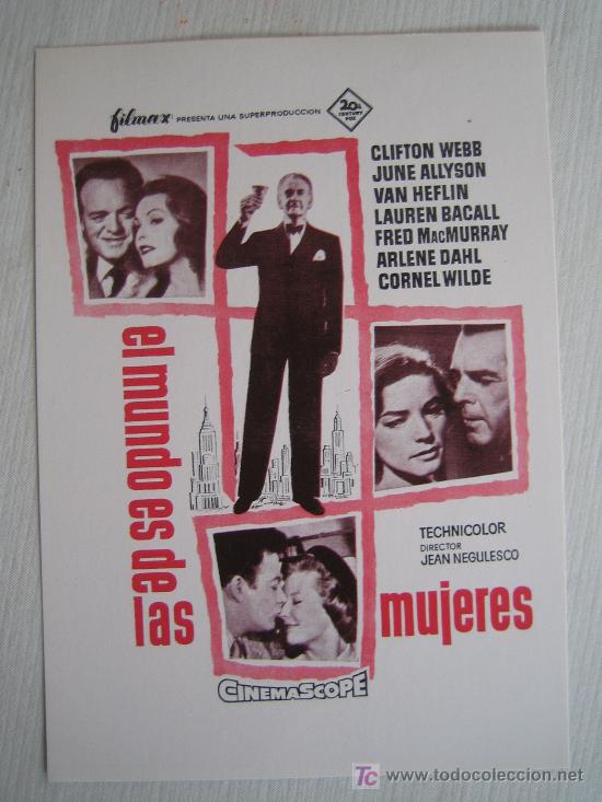 Cinema: El mundo es de las mujeres- folleto reproduccion - arlene dahl clifton webb june allyson
