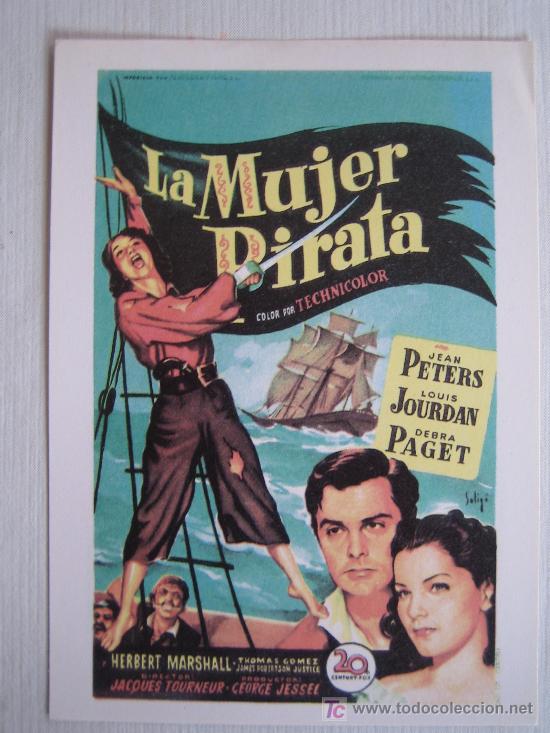 Cine: La mujer pirata - soligo - folleto reproduccion - jean peters debra paget