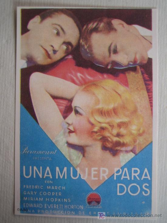 Cinema: Una mujer para dos - folleto reproduccion