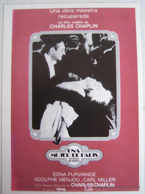 Cinema: Una mujer de paris - folleto reproduccion