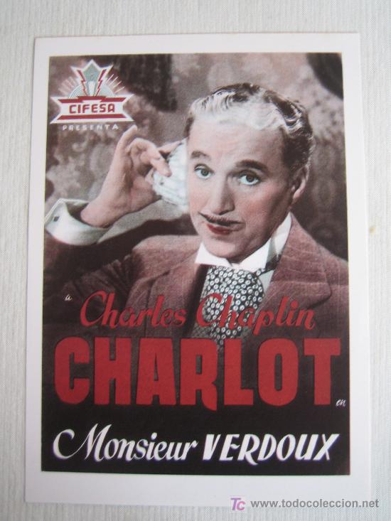 Cinema: Monsieur verdoux - chaplin - folleto reproduccion