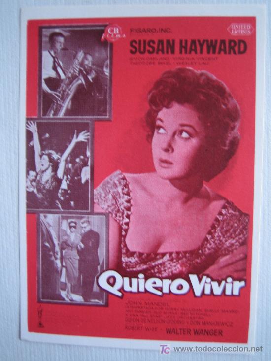 Kino: Quiero vivir - folleto reproduccion - susan hayward robert wise