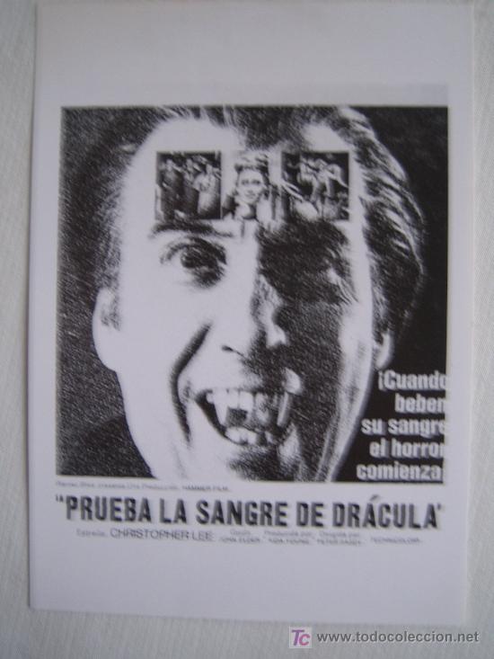 Cine: Prueba la sangre de dracula - folleto reproduccion - El poder de la sangre de Dr&aacute;cula