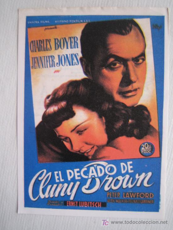 Cine: El pecado de cluny brown - soligo - folleto reproduccion