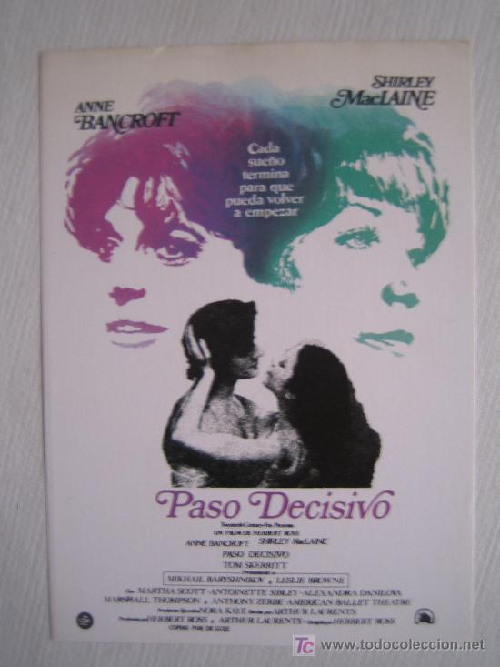 Cinema: Paso decisivo - folleto reproduccion - shirley maclaine