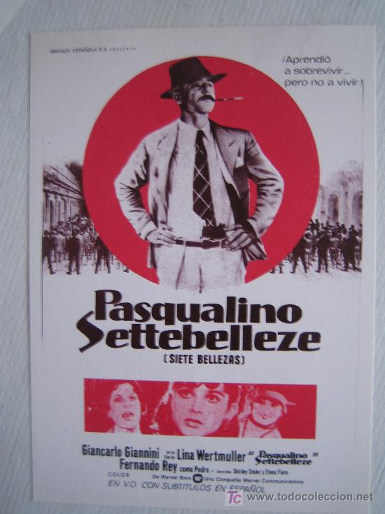 Kino: Pasqualino settebelleze - siete bellezas - folleto reproduccion lina wertmuller