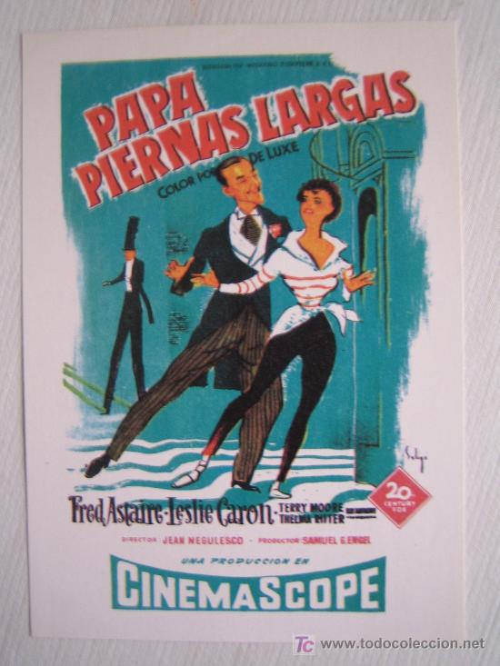 Cine: Papa piernas largas - soligo - folleto reproduccion - Daddy Long Legs leslie caron