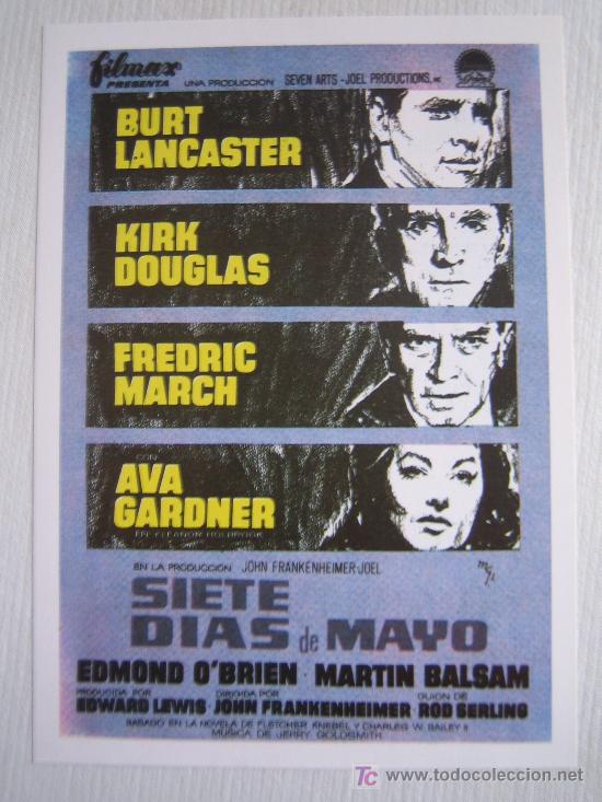 Cine: Siete dias de mayo - folleto reproduccion - burt lancaster ava gardner kirk douglas
