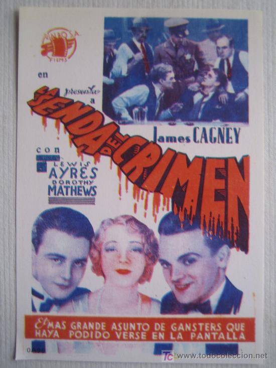 Kino: La senda del crimen - folleto reproduccion - james cagney