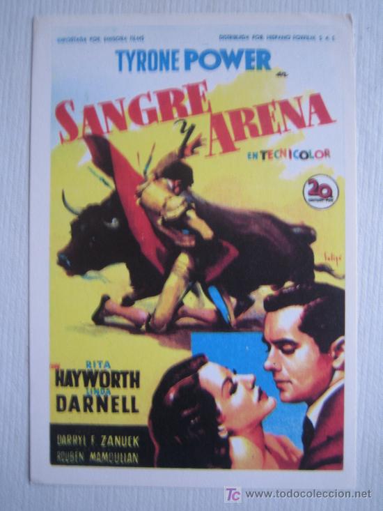 Cine: Sangre y arena - soligo - folleto reproduccion - toros tauromaquia bulls tyrone power