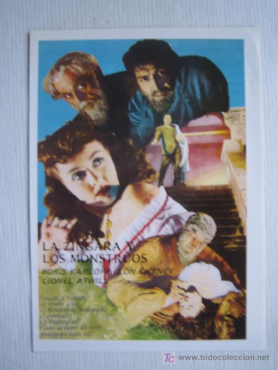 Kino: La zingara y los monstruos - folleto reproduccion - boris karloff lon chaney