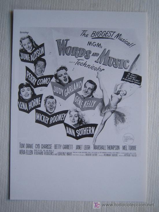 Kino: Words and music - folleto reproduccion - gene kelly judy garlnd