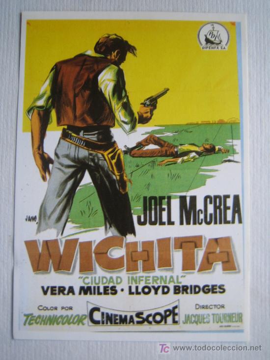Kino: Wichita - western - folleto reproduccion - joel mccrea vera miles