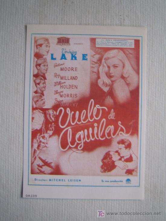 Kino: Vuelo de aguilas - folleto reproduccion - veronica lake ray milland william holden